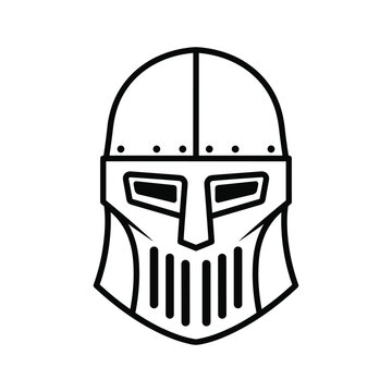 Medieval Knight Helmet Icon Vector Illustration
