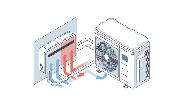 Heat Pump System Diagram for Heating and Cooling.