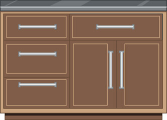 Wooden Wardrobe Vector Design