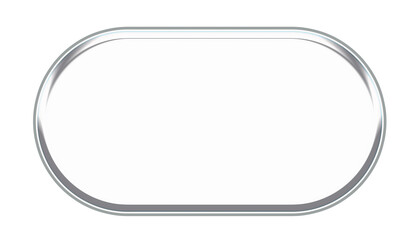 Sleek metallic bordered oval blank button PNG for modern user interface