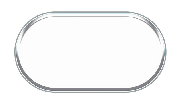 Sleek metallic bordered oval blank button PNG for modern user interface - Powered by Adobe