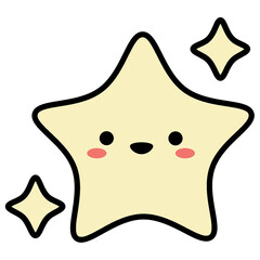 Cute Kawaii Christmas Star Clipart