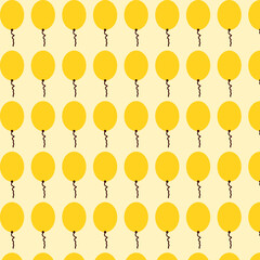 Yellow Balloon Seamless Pattern for Christmas, New Year, Birthday and Festive Celebrations