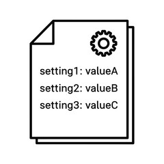 Configuration File with Settings and Gear Icon