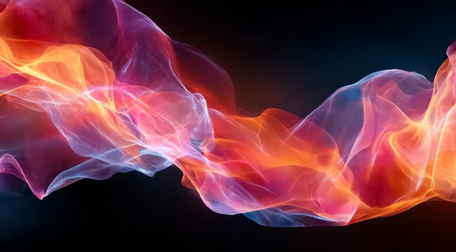 Colorful, swirling flame that is orange and pink. The flame is long and thin, and it is moving through the air - Powered by Adobe