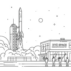 Rocket Launching from Space Center