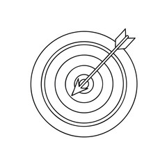 Target Hit by Arrow Illustration