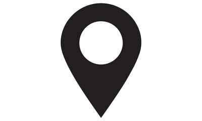 Black location pin icon in a clean silhouette style with adobe illustrator logo and number 94