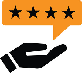 User Rating Badge Icon &ndash; 4 Star Review Symbol