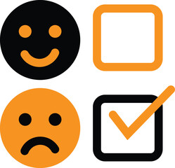 Smiley Ratings Icon (Happy&ndash;Neutral&ndash;Sad)