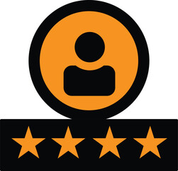 &ldquo;User Rating Icon &ndash; 4 Star Customer Review Badge Vector&rdquo;