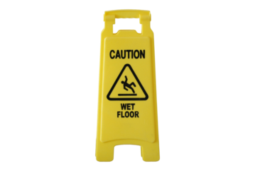 Wet Floor signs isolated on transparent background