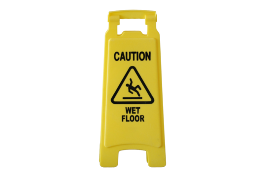 Wet Floor signs isolated on transparent background