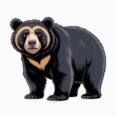 This charming cartoon bear features a warm smile and rounded body, capturing the essence of friendliness and approachability that resonates with both children and adults alike. © jianbin