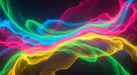 Abstract colorful smoke background wallpaper design with vibrant neon colors and glowing light effects