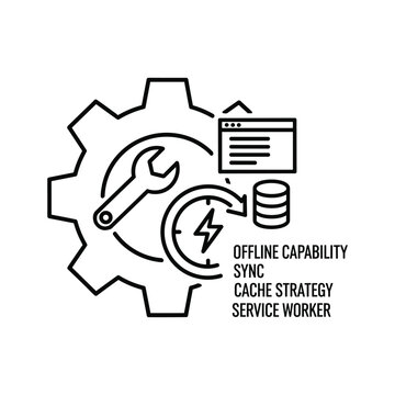 Service Worker Offline Capability, Sync, and Cache Strategy Icon
