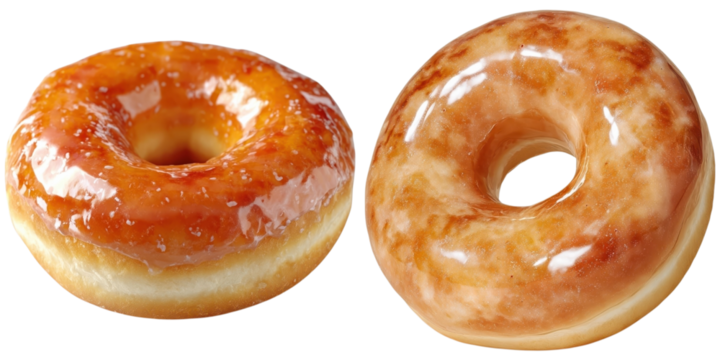 Glazed donuts sweet dessert delicious bakery treat set - Powered by Adobe