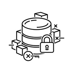 Database Security and Restricted Access Icon