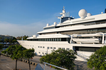 The cruise ship docked in Spain.
