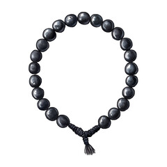Black onyx beaded bracelet, mala, meditation, vector
