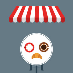 Flat European Cafe Culture Illustration