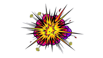 Comic Book Explosion Burst on White Background