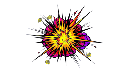 Comic Book Explosion Burst on White Background