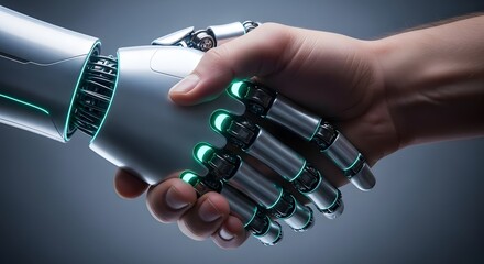 Robotics handshake artificial intelligence technology future innovation collaboration partnership agreement
