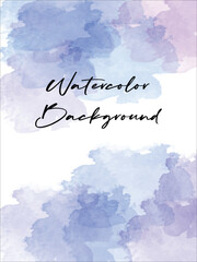 Abstract watercolor background with serene blue and soft purple washes, creating a beautiful artistic texture perfect for elegant design projects