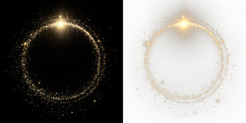 Luxury gold sparkle wave shine energy trail PNG © tanandaa