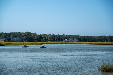Men Fishing on the lake