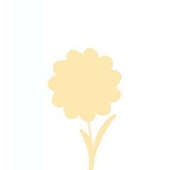 Abstract tree with yellow flowers. Basic color vector illustration.