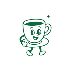 Smiling Coffee Cup Character Illustration