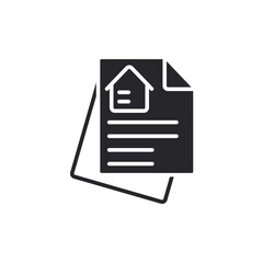 mortgage documents icons outline and Flat Style,transparent background