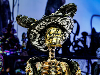 A doll exhibited in the dia del muerto annual celebration in Mexico