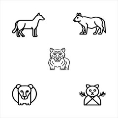 Obraz premium A Vibrant Nature Animals Icon Symbol, Showcasing Wildlife and Diversity in a Flat Design Minimalist Vector for Digital Pet Service Success Growth Environment.