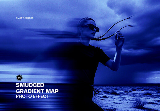 Smudged Gradient Map Photo Effect Template
