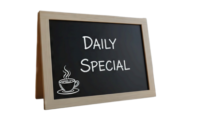 Daily Special Sign with Coffee Cup Illustration