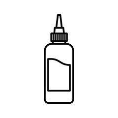 Line art icon of a squeeze bottle with a dispenser tip, ideal for craft glue or liquids.