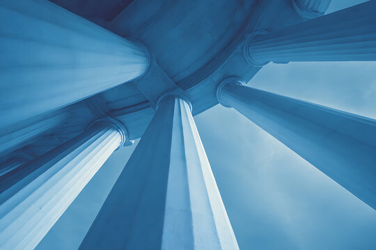Modern geometric pillars symbolizing stability and business reliability