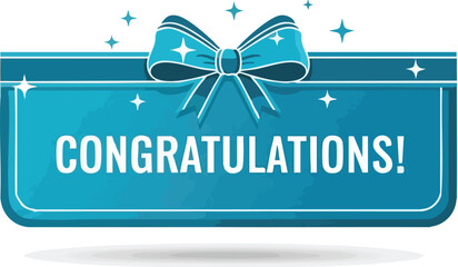 Congratulations Banner Design with Bow - Celebrate Success with this Decorative Graphic