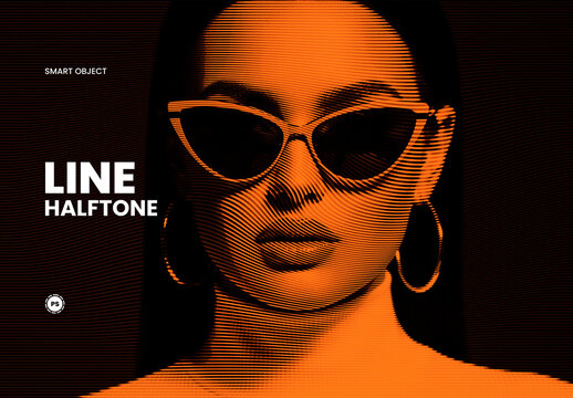 Line Halftone Photo Effect
