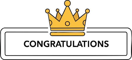 Congratulations Crown Icon Celebrating Achievement and Success in Style