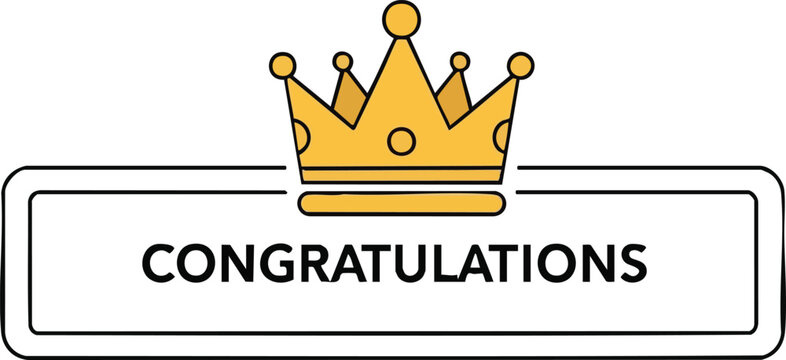Congratulations Crown Icon Celebrating Achievement and Success in Style