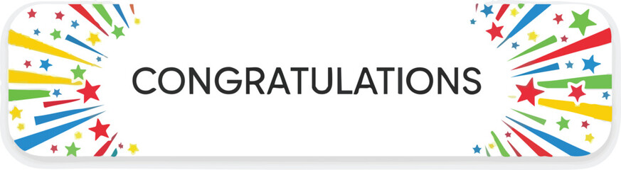 Fototapeta premium Colorful Celebration Congratulations Banner with Bursting Star Design for Special Occasions
