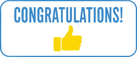 Congratulations and Thumbs Up Graphic for Success and Celebration