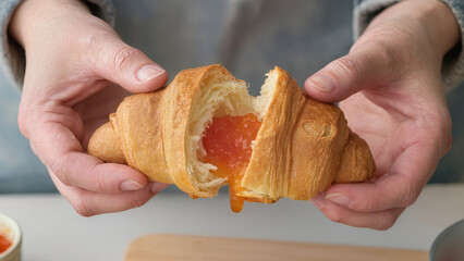 Croissant alla colazione del mattino
