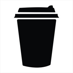 coffee cup icon silhouette vector designs. coffee cup icon Logos. Flat Vector Icon Design Template. Togo Cup icon in flat black solid vector.