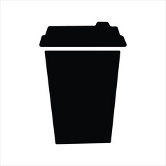 coffee cup icon silhouette vector designs. coffee cup icon Logos. Flat Vector Icon Design Template. Togo Cup icon in flat black solid vector.