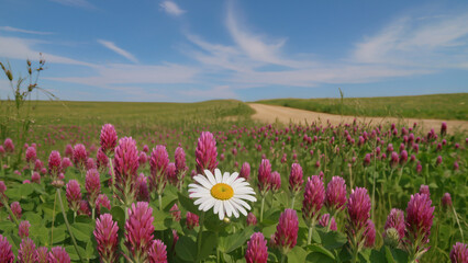Fiori in campo di primavera